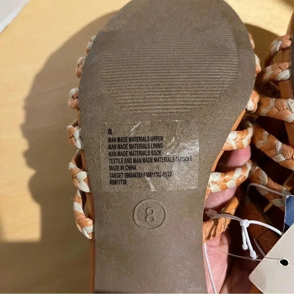 Universal Thread RACHEL Size 8 Mule Slide Heels Sandals Pink Orange NWT - Picture 9 of 13